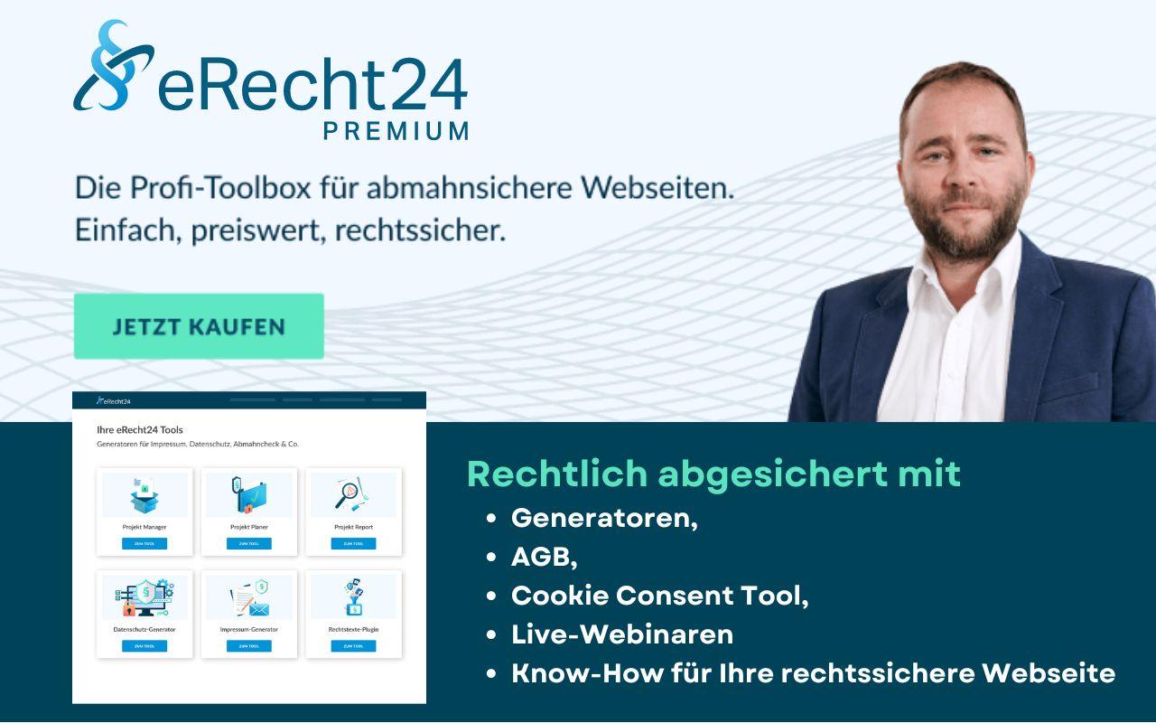 eRecht24 Premium für Webseitenbetreiber, Dienstleister und kleine Unternehmen